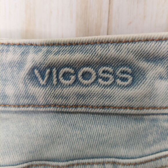 Vigoss Women's Stevie Crop Straight Jeans Light Wash~Distressed~Stretch~ Size 28 - Picture 4 of 16